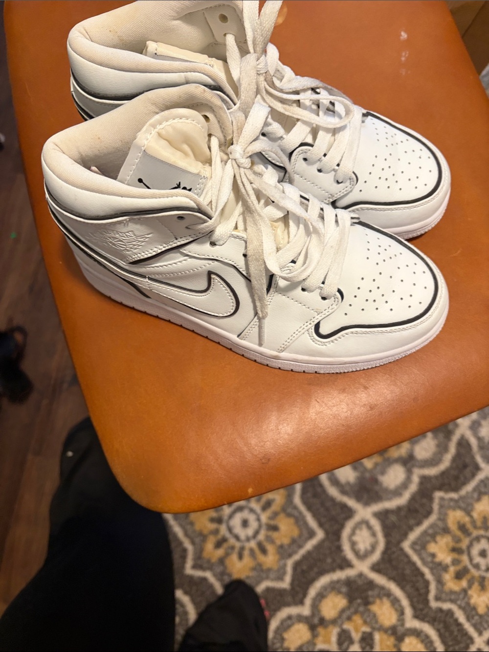 Nike Air White High-Top Sneakers with Black Trim